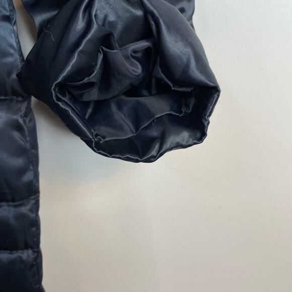 Laundry Shelli Segal Dark Navy Blue Faux Fur Down Cinched Puffer Coat womens M - Picture 10 of 17